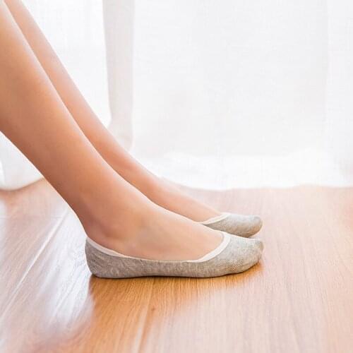 5 Pairs Women Invisible socks Low Cut Girl Female Sock cotton white compression sock Solid color black cute breathable boat sock