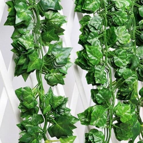 5pcs Plants Ivy 90 Leaves 7.5ft leaves Artificial Greenery Fake Artificial Hanging Green silk Vines Room Home Decor Garden Party
