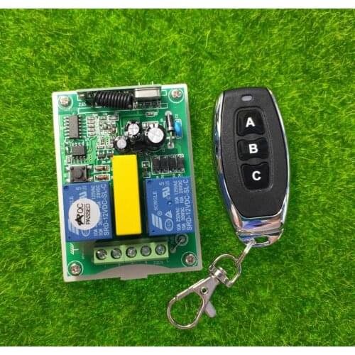 433mhz AC 220 V 2 CH RF Wireless Remote Control switch for tubular motor garage door /Projectors/Rolling doors/shutters