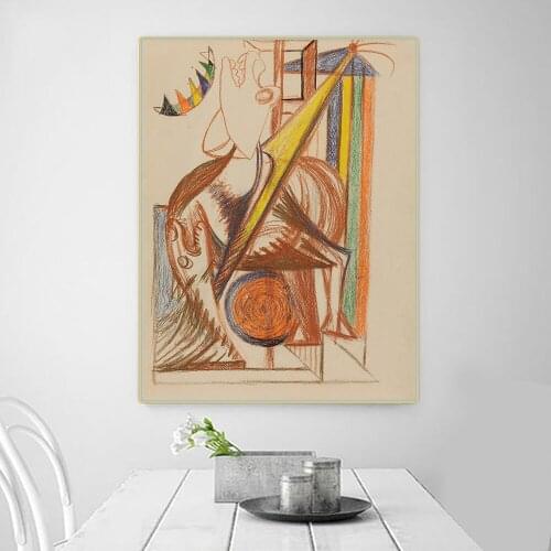 Citon Jackson Pollock《Untitled, circa 1939-1940》Canvas Art Oil Painting Famous Artwork Poster Picture Wall Decor Home Decoration