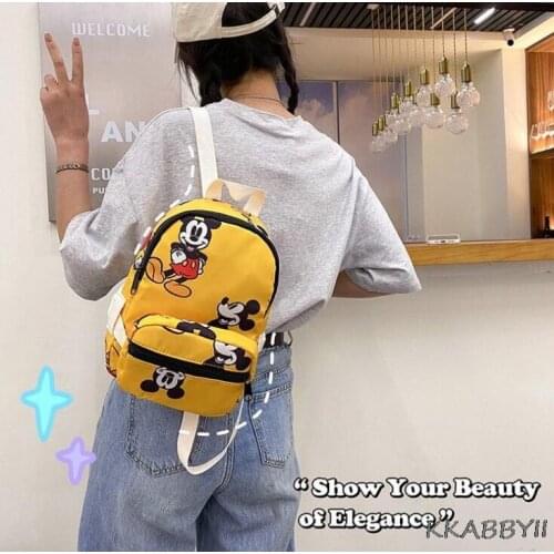 Disney Children Bag Mickey Mouse Childrens Bacpack Autumn Minnie Pattern Backpack for Kids Gifts