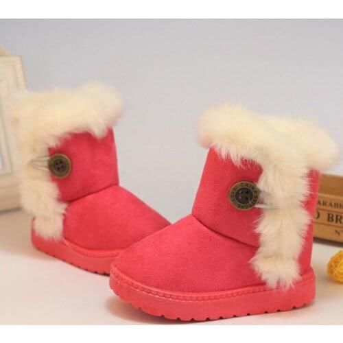 Kids Boots Winter Children Boots Thick Warm Shoes Cotton-Padded Suede Buckle Boys Girls Boots Boys Snow Boots Kids Shoes