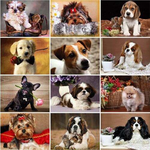 Evershine Diamond Painting Dog Cross Stitch 5D DIY New Arrival Diamond Embroidery Animals Rhinestone Mosaic Kit Home Decoration