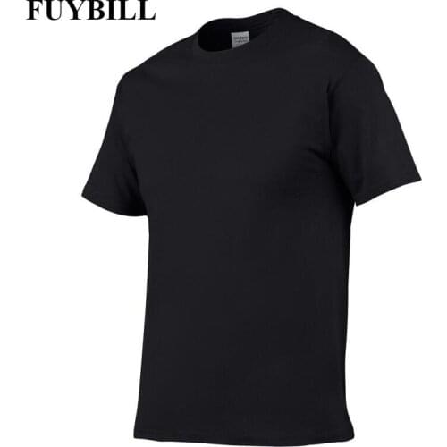 FuyBill Europe Size Solid Color 100% Cotton T Shirt Mens Black White T-shirt Summer Skateboard Tee Boy Hip Hop Skate Tshirt Tops