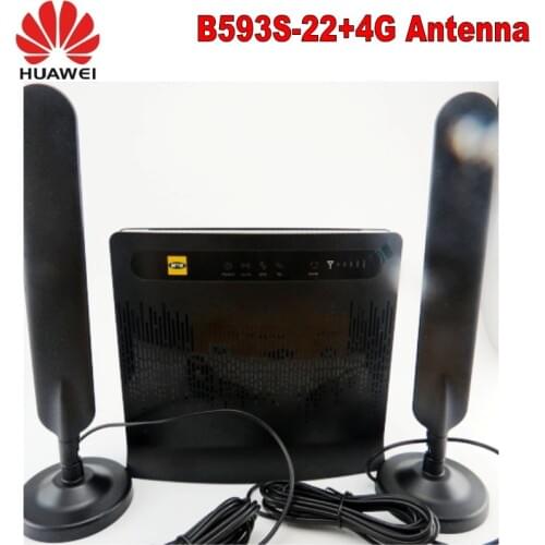 HUAWEI B593s-22 4G LTE 150Mbps Cat 4 FDD TDD CPE Mobile Wireless Router+HUAWEI Original 4G LTE External 2x Antenna for B593 SMA