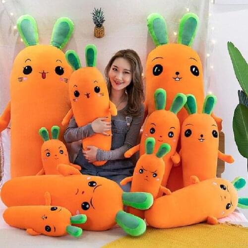 45-90cm Cartoon Plant Smile Carrot Plush Toy Cute Simulation Vegetable Carrot Pillow Dolls Stuffed Soft Toys For Children Gift