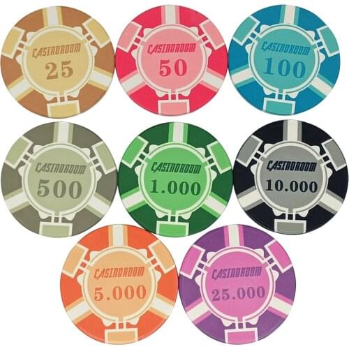 Customized More Design Color Valintino Ceramic Poker Chips European Factory