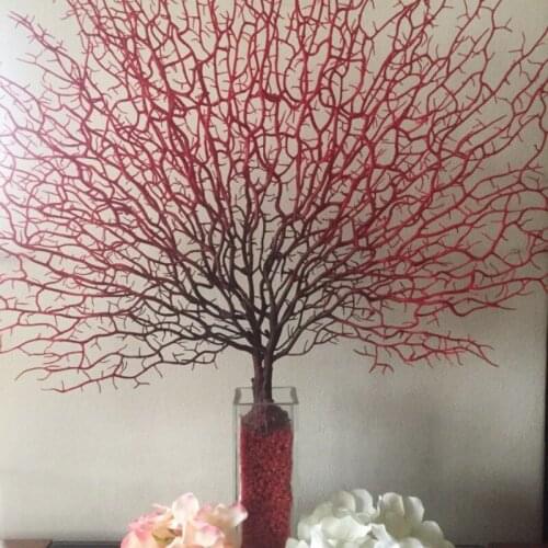 Simulation Peacock Coral Branches Three-color Simulation Flower Plastic Fake Coral Branches Flower Arrangement Artificial Plants