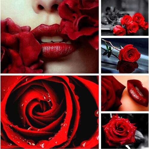 5D DIY Painting Full Square/Round Flower Rose Kit Embroidery Mosaic Art Picture Cross Stitch Wall Sticker Gift Home Decoration