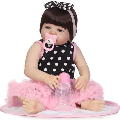 Baby toy doll reborn 23" full silicone reborn baby dolls bebe gift reborn com corpo de silicone menina NPKCOLLECTION brand