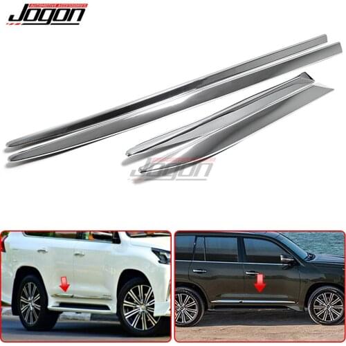 Chrome Silver Side Door Body Molding Cover Trim For Lexus LX570 LX 570 2016 2017 2018 2019 2020 2021 Exterior Accessories Strips