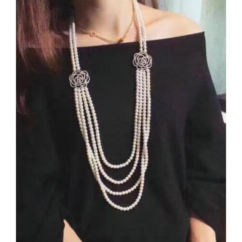 New design gorgeous8- 9mm south sea round white pearl necklace 20"22"24"26"