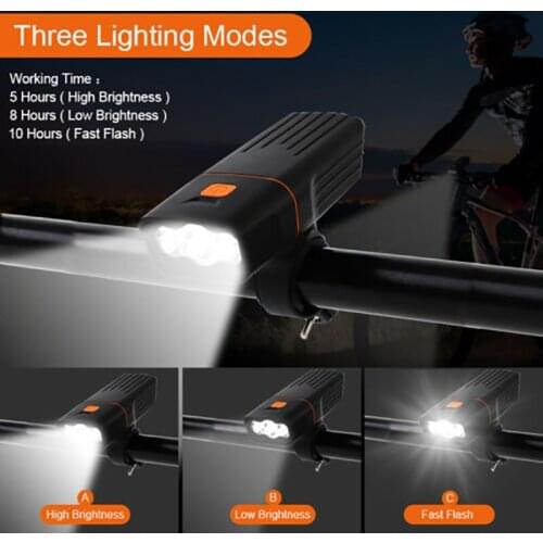 Bike Front Light With Tail Light Waterproof USB Rechargeable 1000 Lumens MTB Lamp Power Bank Flashlight Bicycle Accessories