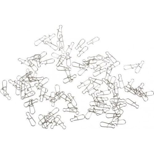 2x 100pcs/lot Hooked Snap Stainless Steel Fishing Hook Swivel Tackle Tools 11mm