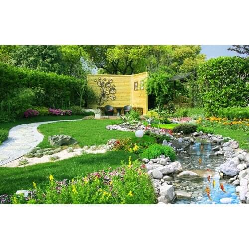 Garden River Landscape Landscape Background Wall Background Painting 3d murals wallpaper for living room