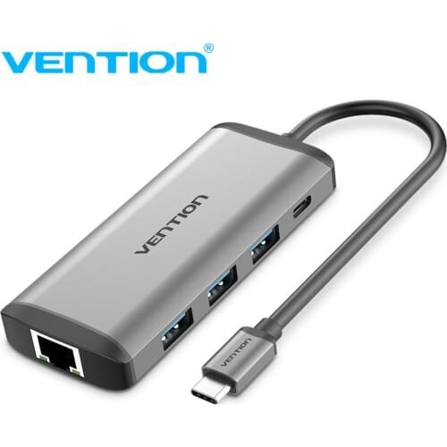 Vention 8 in 1 Hub to RJ45 Gigabit Network Card Lan Adapter USB Ethernet for Android TV Set-top Box Laptop Windows 7 8 XP 10