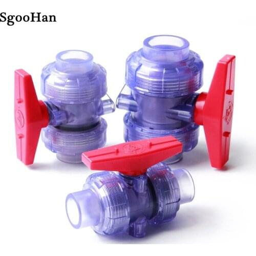 1PC 20mm ~ 63mm UPVC Union Ball Valve Transparent PVC Pipe Fittings Garden Irrigation Aquarium Fish Tank Globe Connectors