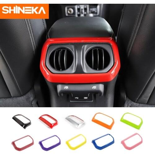 SHINEKA Interior Sticker For Jeep Gladiator JT 2018+ Car Rear Air Conditioning Vent Outlet Trim Cover For Jeep Wrangler JL 2018