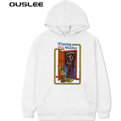 OUSLEE Unisex Hoodies Death Scary Evil Hip Hop Long Sleeve Streetwear Hoodies Men Gothic Sweatshirt Vintage Hoodie Clothes