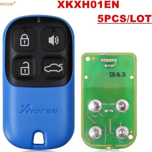 RIOOAK 5PCS/LOT XHORSE XKXH01EN Universal Remote Key 4 Buttons for VVDI Key Tool English Version locksmith tools