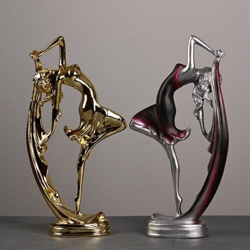 Vintage Ballet Dancing Girl Figure Statue Resin Craft Desktop Ornament Decor