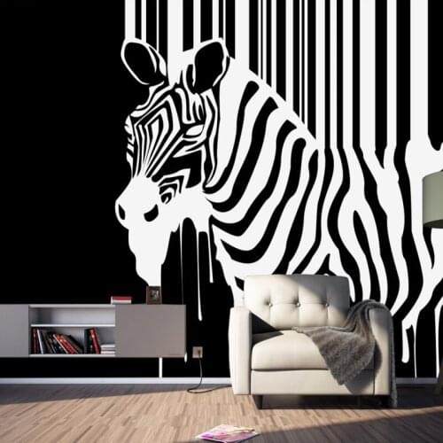 Dropship Colomac Vintage Wallpaper Nostalgia Abstract Black White Zebra Kids Wallpaper Decoration Mural Papel Tapiz Para Pared