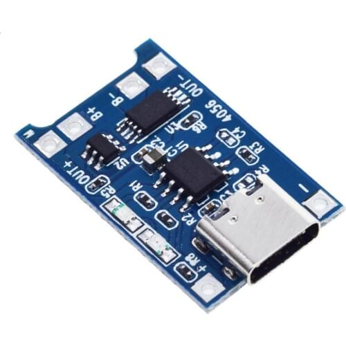 1 PC 5V 1A Micro USB 18650 type-c Lithium Battery Charging Board Charger Module+Protection Dual Functions TP4056 18650