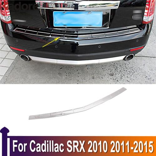 For Cadillac SRX 2010 2011 2012 2013 2014 2015 Stainless Steel External Car Rear Bumper Protector Sill Plate Cover Threshold Pad