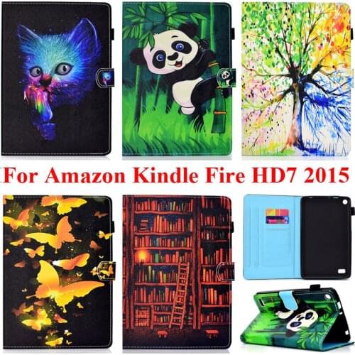 For Amazon Fire HD7 2015 2017 Protector Case Shell with Card Slot Pocket Anti Knock Drop Resistance Bag Fire 7 2017 2019 Pouch