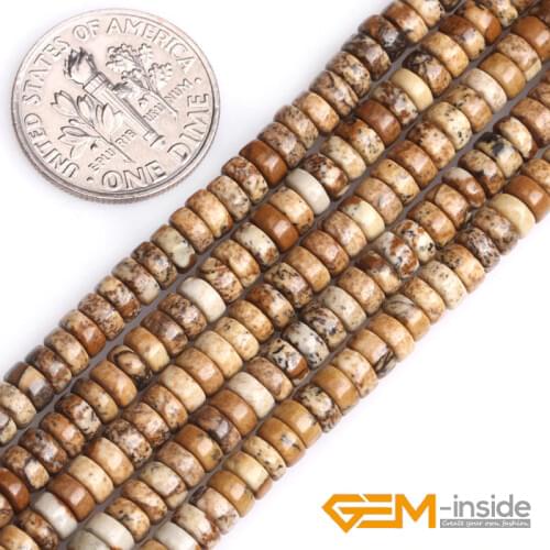 2x4mm Yellow Heishi Rondelle Spacer Natural Picture Jaspers Beads DIY Loose Beads For Jewelry Making Strand 15 Inch Wholesale