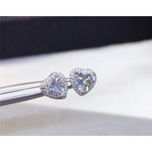 Heart cut Simulated Diamond cz Stud Earring 925 sterling silver Jewelry Engagement Wedding Earrings for Women Bridal Party Gift