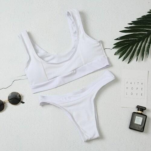 2020 New Women Bandeau Bandage Bikini Set Push-Up Brazilian Swimwear Beachwear Swimsuit Bathing Suit Thong Biquini Bikini Set