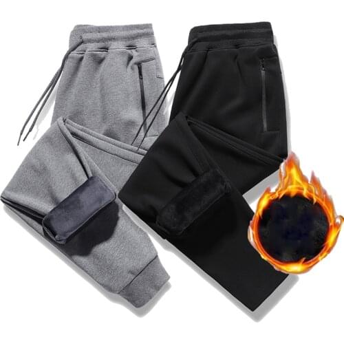 Winter Warm Fleece Jogging Pants Men Casual Loose Trousers Thick Cotton Velvet Elastic Sweatpants Plus Size 8XL Male Streetwear