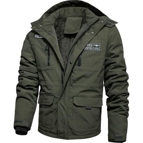 Winter Jacket Men Brand Clothing Fashion Casual Thick Warm Men`s windbreaker army Coats Parkas Hooded outwear FLeece Coats Male