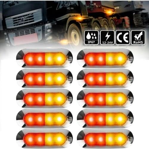 1/4/10Pcs 10-30V Trailer Truck Caravan 4LED Tail Lights Side Marker Lights Red Yellow Colors Indicator Warning Lights Signal