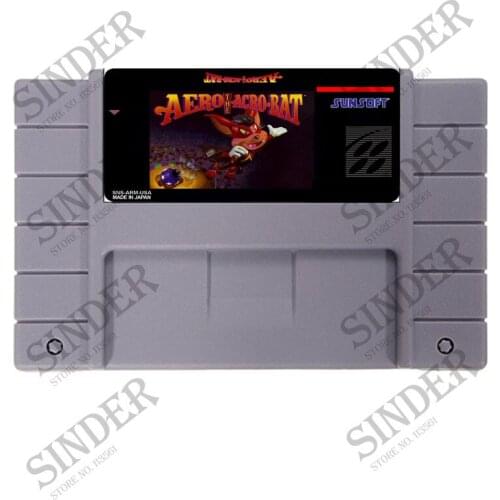 Aero The Acro-Bat 16 bit Big Gray Super Game Card For USA NTSC Game Player