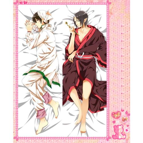 Anime Cartoon Hozuki no Reitetsu Double Bolster Hugging Pillow Case Pillow Cover Pillowcase Peach Skin 2 Way No.8051