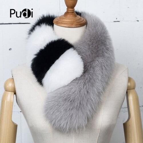 Aorice SF733 Womens New Fashion Fur Scarf Real Fox Fur Color Splice Can Be Selected In Many Colors Winter Scarf