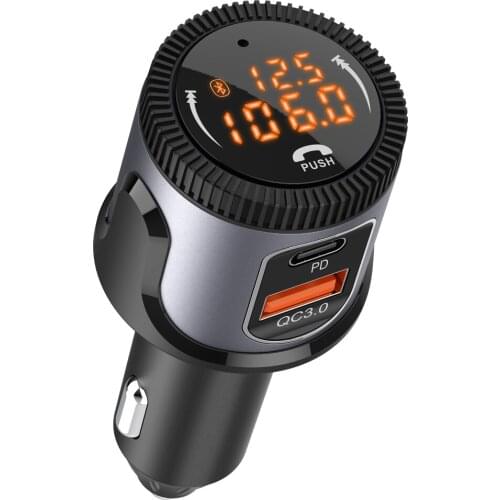 Bluetooth FM Transmitter For Car QC3.0 Wireless Bluetooth Car Adapter Mp3 Music Player Car Kit FM Radio with Hands-Free Calling