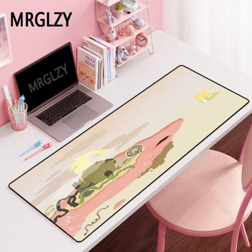 MRGLZY Ins Style 40X90CM XXL Large Gamer Kawaii Mouse Pad Pink Rug Carpet Laptop Gaming Accessories MousePads Desk Mat for Csgo