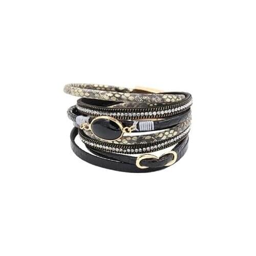 Womens Crystal Wrap Bracelet Leather Bracelet Layered Beads Twisted Infinity Ladies Personalized Luxury Multi Layer Leather Bra