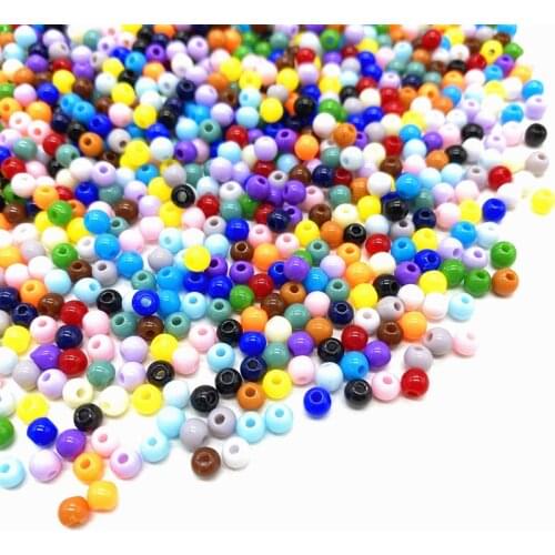 300pcs 4mm/bag With Hole ABS Imitation Pearl Beads Round Plastic Acrylic Spacer Bead for DIY Jewelry Making Findings