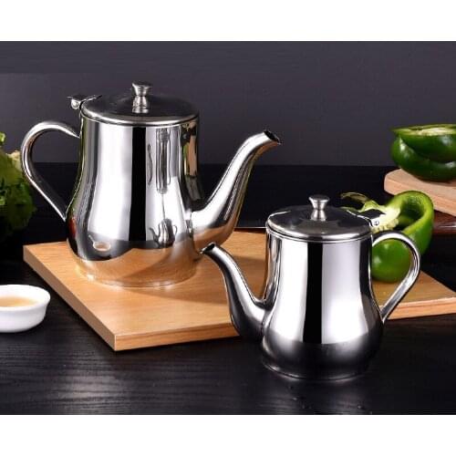 Household 201 Stainless Steel Oil Can Olive Oil Soy Sauce Oil Pot Leakproof Seasoning Container Kitchen Storage Cooking Tool