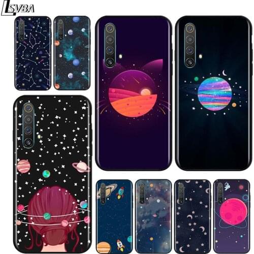 Dream planet for OPPO Realme V15 X5 X3 X50 X7 X2 C17 C11 C3 C2 7 7i 6 6S 6i 5 Narzo 20 Pro Black Phone Case