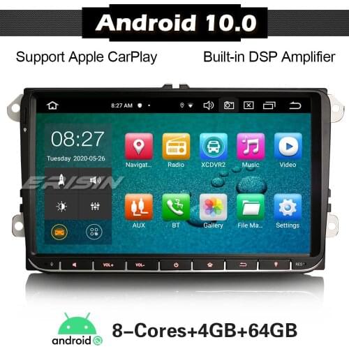 ERISIN 8128 Android 10.0 9''Autoradio for VW Passat Golf MK5/6 Caddy Touran Polo Caddy DSP Carplay 8-core Car Stereo GPS SatNav