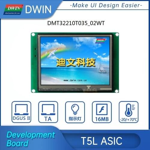 DWIN Intelligent LCD Module 3.5 inch 320*240 resolution 65K Colors UART HMI resistive touch screen DMT32240T035_02WT