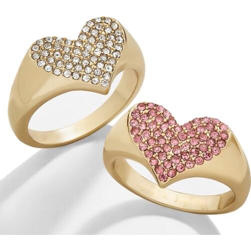 Cute lovely white red cz heart engagement ring lover gift Romantic classic heart design finger rings