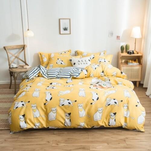 Cartoon Cat Bedding Set ,220x240 Duvet Cover Pillowcase 3pcs, King Queen Full Single Size Quilt Cover,135x200 Children Bed Cover