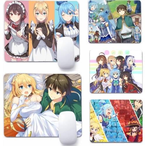 Konosuba Anime Collage 22x18cm Mouse Pad Computer Small Mouse Non-slip Pad Desktop Keyboard Pad Office Mouse Mat