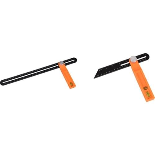 Ruler Protractor Horizontal Sliding T-Bevel Square Carpenter Measuring Tape Multi Angle with Inch/cm